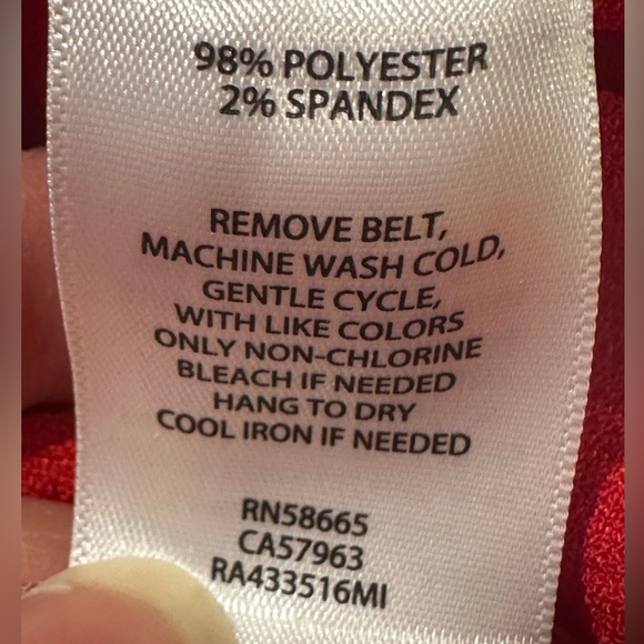 Rachel Parcell Barbados Red Midi Short Sleeves Button Down. Tie In Front Sz M. - Picture 13 of 16